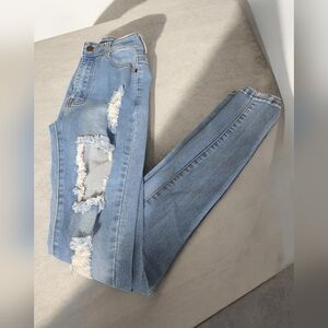 Fashion Nova High Rise Distressed Skinny Jeans Size 0